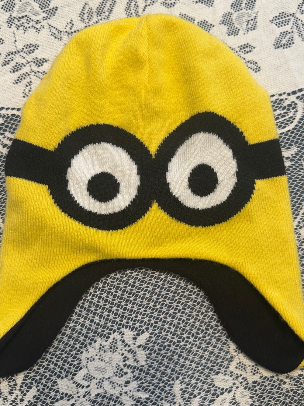 H&M Yellow Despicable Me Minion-Inspired Knit One-Piece Hat Beanie 4-8 Youth